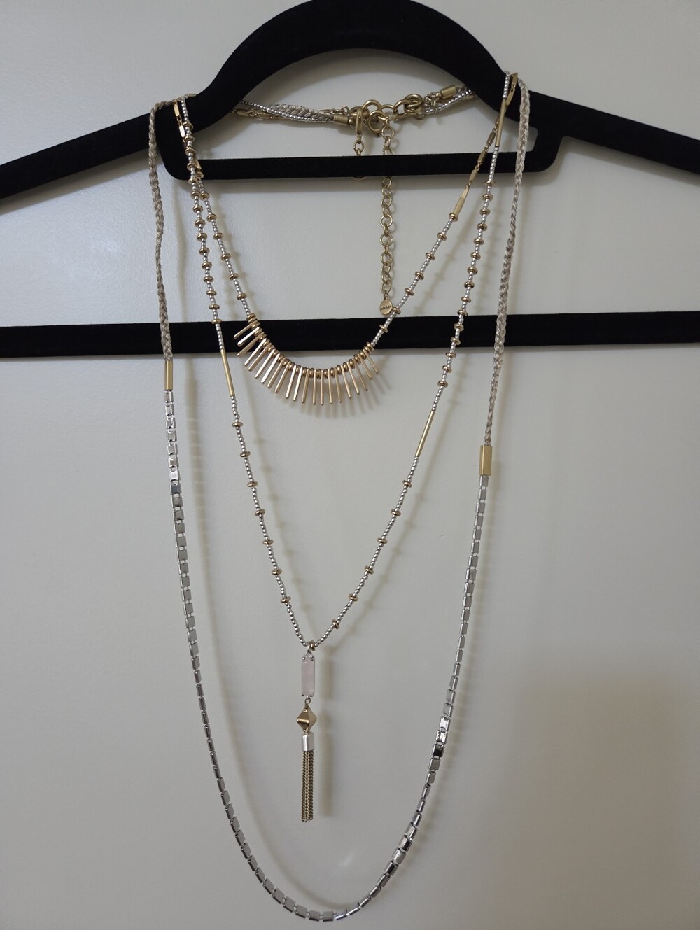 Stella & Dot Riad Layering Necklace - Mixed Metal 3-in-1 Versatile